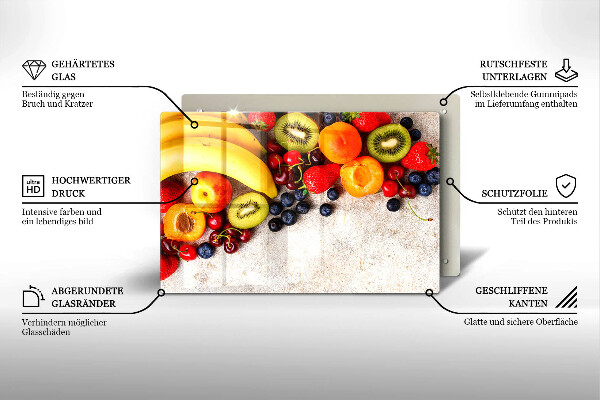 Herdabdeckplatte glas Feiertagsfrüchte