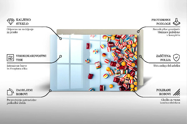 Herdabdeckplatte glas Bunte Bonbons