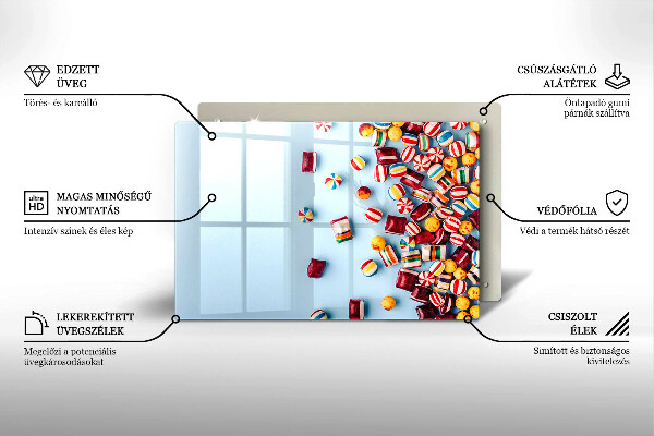 Herdabdeckplatte glas Bunte Bonbons