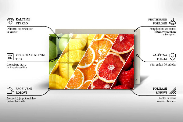 Herdabdeckplatte glas Bunte Früchte