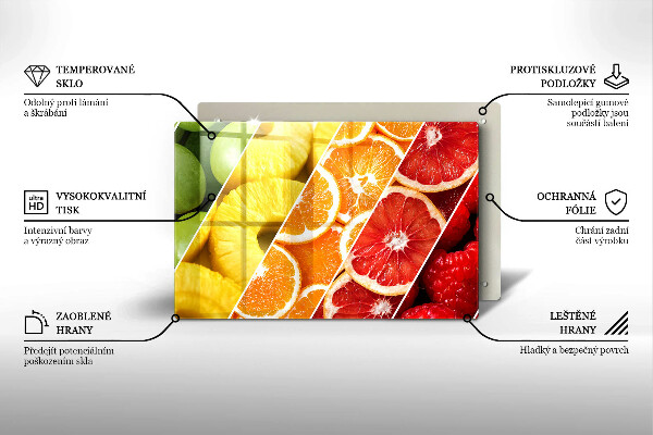 Herdabdeckplatte glas Bunte Früchte