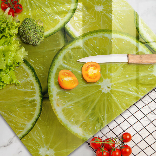 Herdabdeckplatte glas Limettenscheiben