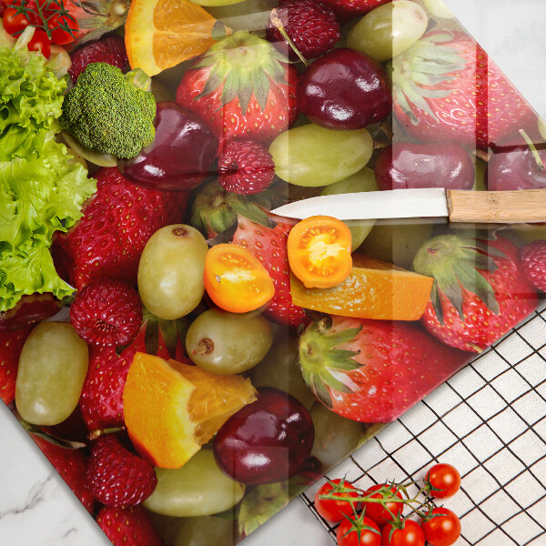 Herdabdeckplatte glas Sommerfrüchte