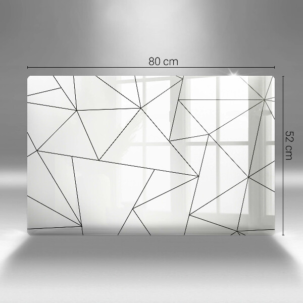Herdabdeckplatte glas Weiße Dreiecke