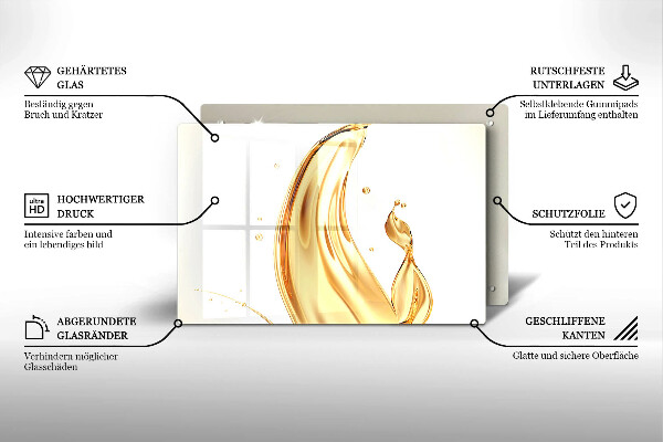 Herdabdeckplatte glas Olivenöl