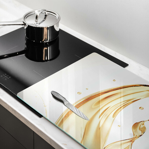 Herdabdeckplatte glas Olivenöl