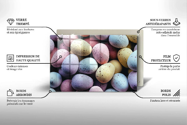 Herdabdeckplatte glas Ostereier