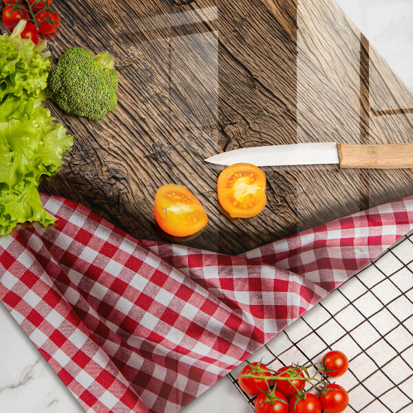 Herdabdeckplatte glas Holztisch