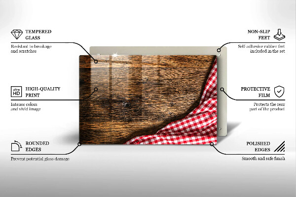 Herdabdeckplatte glas Holztisch