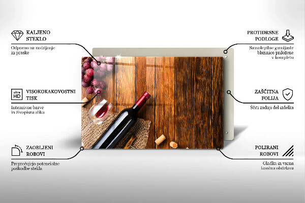 Herdabdeckplatte glas Eine Flasche Rotwein