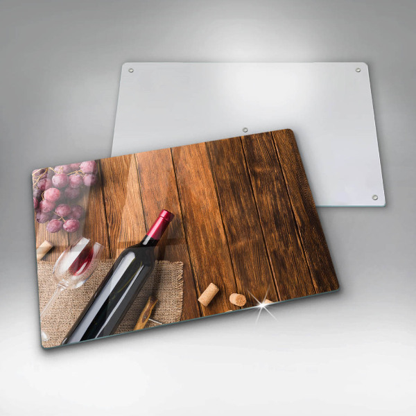 Herdabdeckplatte glas Eine Flasche Rotwein