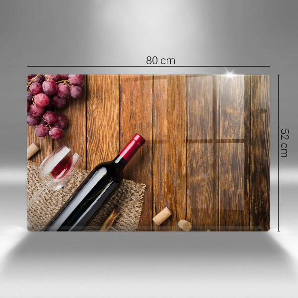 Herdabdeckplatte glas Eine Flasche Rotwein