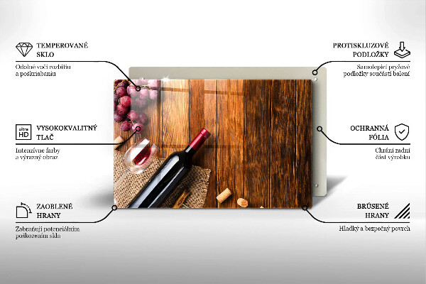 Herdabdeckplatte glas Eine Flasche Rotwein