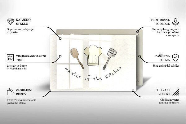 Herdabdeckplatte glas Master of the Kitchen