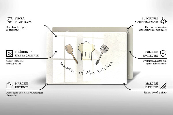 Herdabdeckplatte glas Master of the Kitchen