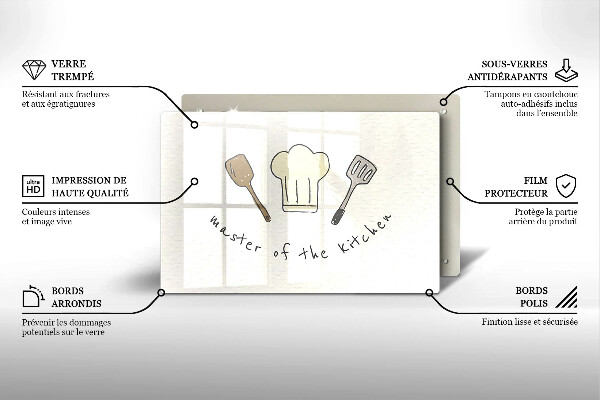 Herdabdeckplatte glas Master of the Kitchen