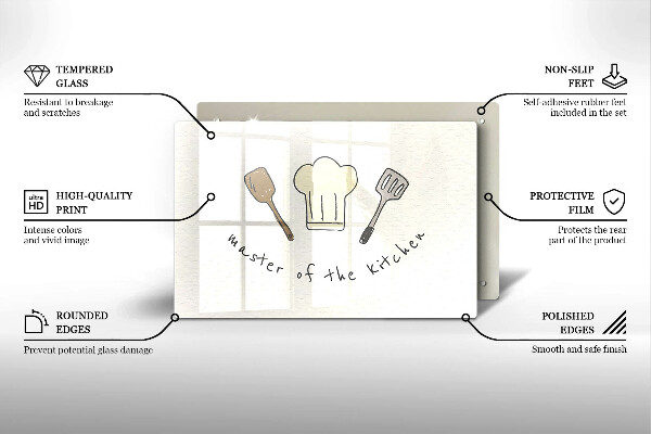 Herdabdeckplatte glas Master of the Kitchen