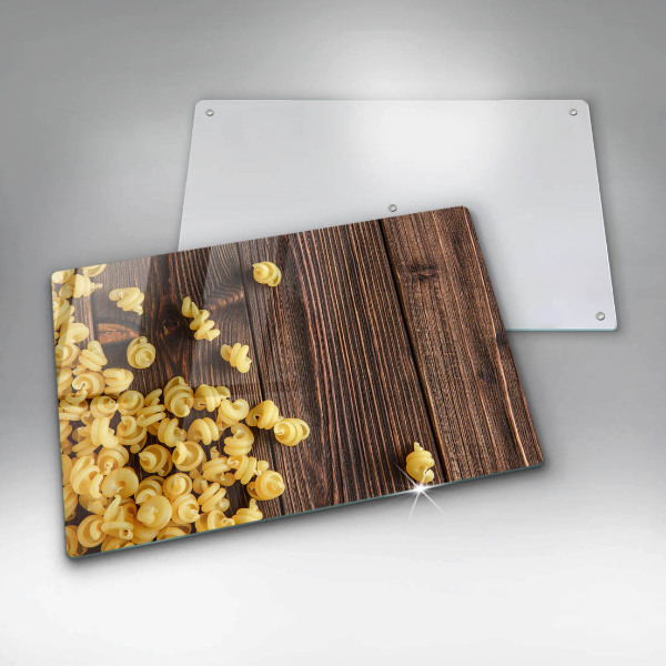 Herdabdeckplatte glas Nudeln auf dem Tisch