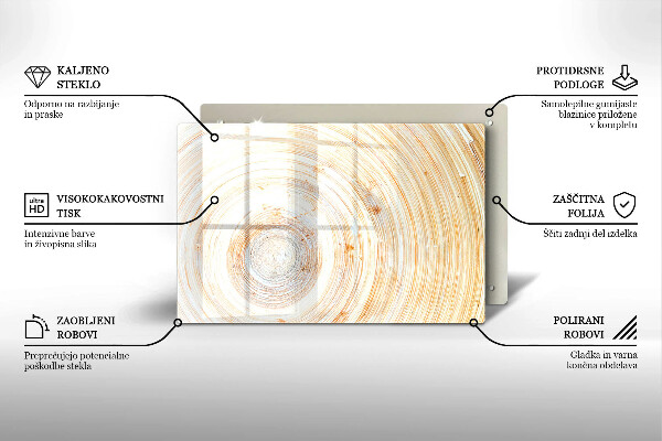 Herdabdeckplatte glas Holzstruktur