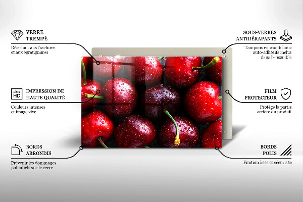 Herdabdeckplatte glas Nahaufnahme von Kirschen