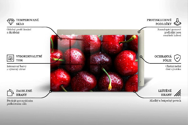 Herdabdeckplatte glas Nahaufnahme von Kirschen