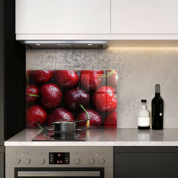 Herdabdeckplatte glas Nahaufnahme von Kirschen