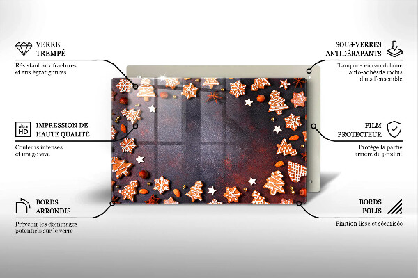 Herdabdeckplatte glas Lebkuchenweihnachten
