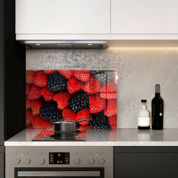 Herdabdeckplatte glas Himbeeren und Brombeeren