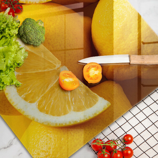 Herdabdeckplatte glas Saftige Zitronen