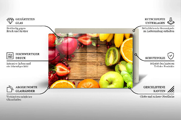 Herdabdeckplatte glas Frisches Obst