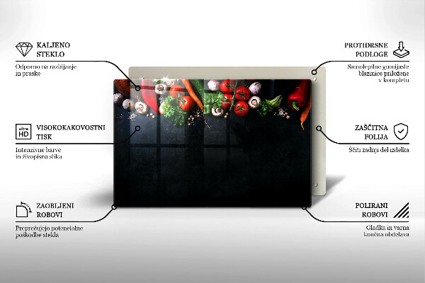 Herdabdeckplatte glas Buntes Gemüse