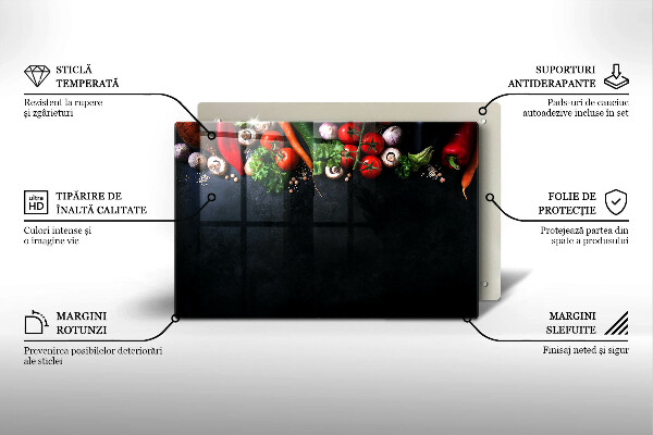 Herdabdeckplatte glas Buntes Gemüse