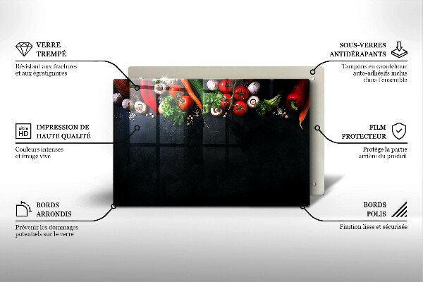 Herdabdeckplatte glas Buntes Gemüse
