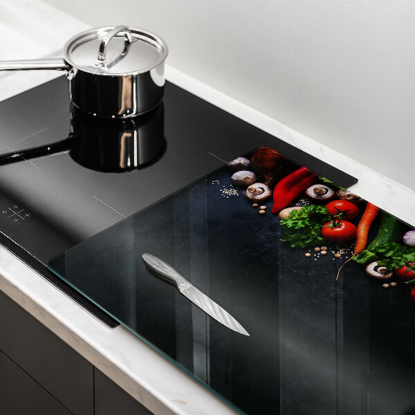 Herdabdeckplatte glas Buntes Gemüse