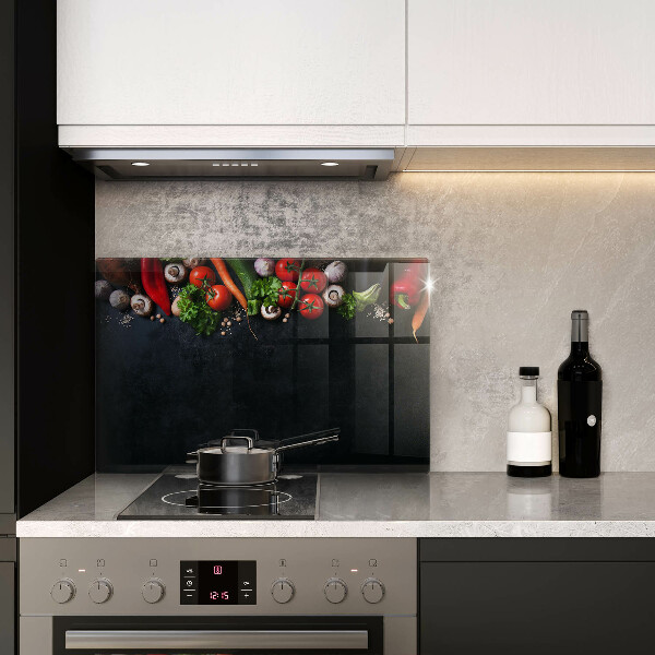 Herdabdeckplatte glas Buntes Gemüse