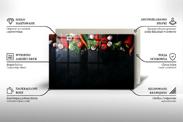 Herdabdeckplatte glas Buntes Gemüse