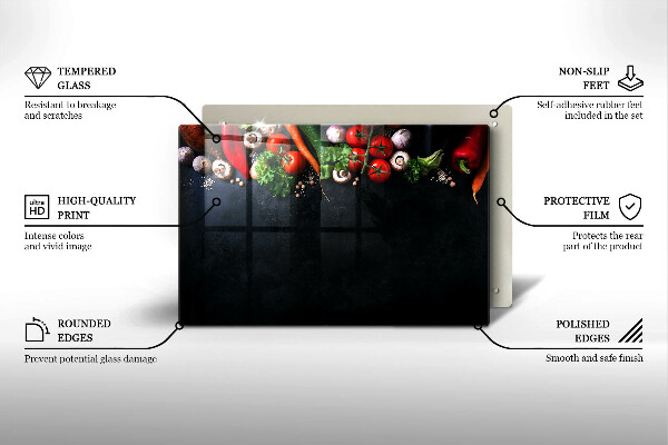 Herdabdeckplatte glas Buntes Gemüse