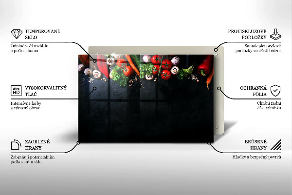 Herdabdeckplatte glas Buntes Gemüse