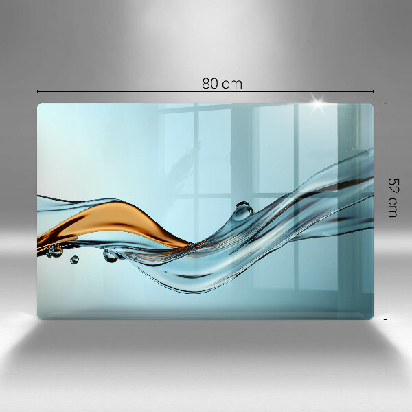 Herdabdeckplatte glas Wasser auf blauem Hintergrund