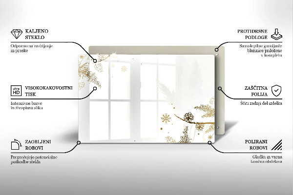 Herdabdeckplatte glas Winterdekorationen