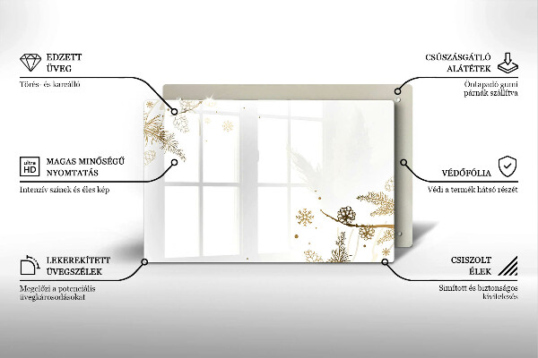 Herdabdeckplatte glas Winterdekorationen