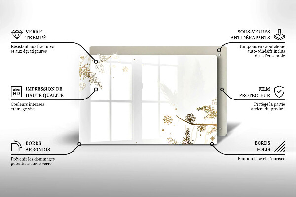 Herdabdeckplatte glas Winterdekorationen