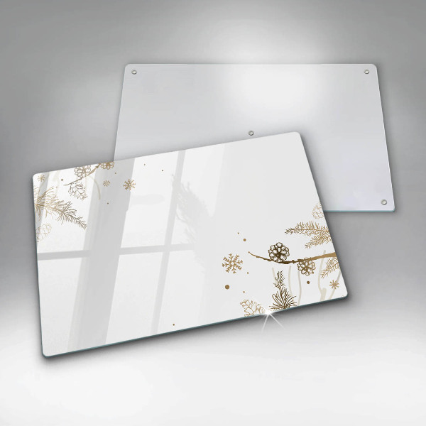 Herdabdeckplatte glas Winterdekorationen