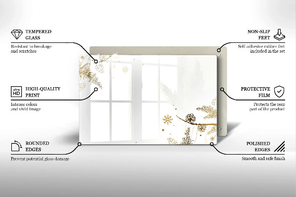 Herdabdeckplatte glas Winterdekorationen