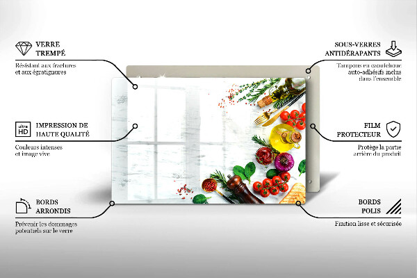 Herdabdeckplatte glas Gemüse und Gewürze
