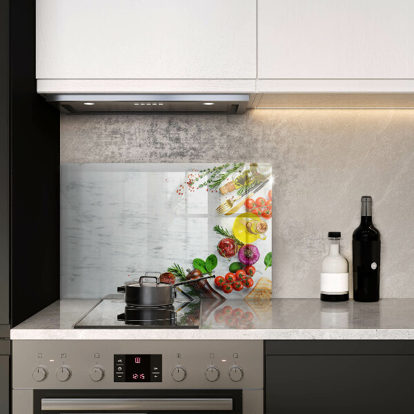 Herdabdeckplatte glas Gemüse und Gewürze