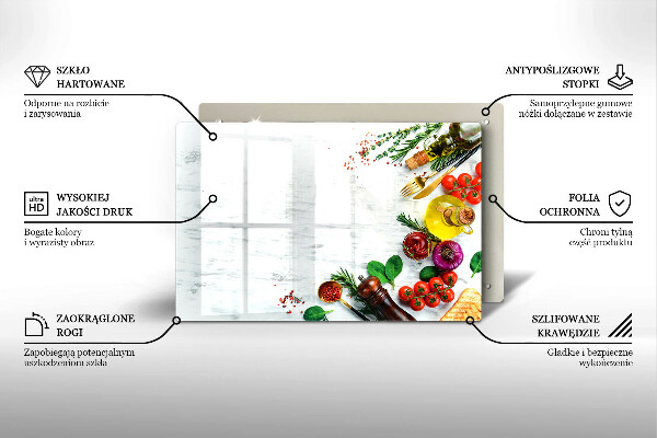 Herdabdeckplatte glas Gemüse und Gewürze