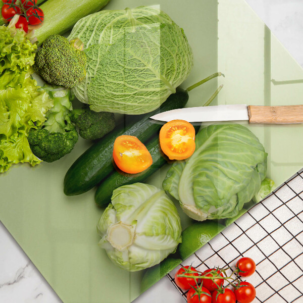 Herdabdeckplatte glas Grünes Obst und Gemüse