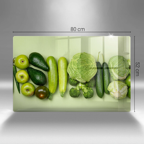 Herdabdeckplatte glas Grünes Obst und Gemüse