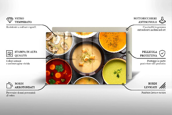 Herdabdeckplatte glas Bunte Suppen